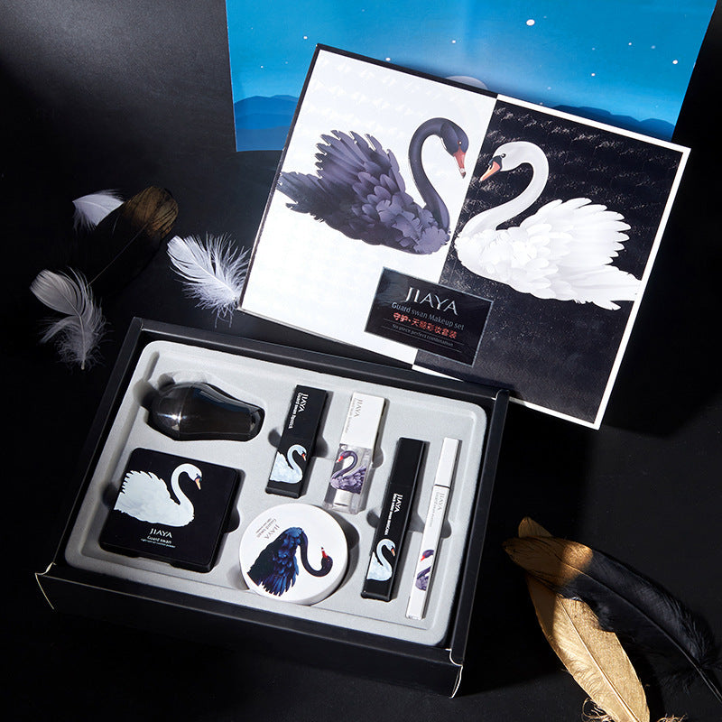 Black And White Swan bb Cream Makeup Powder Lipstick Seven-piece Gift Box