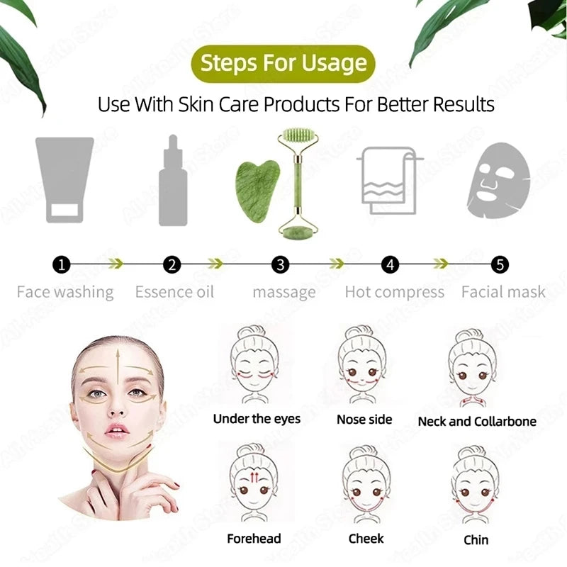 Gua Sha Face Massager Roller Jade Store Scraper Roller Massage for Facial Gouache Lift Body Slimming Guasha Neck Skin Care Tools