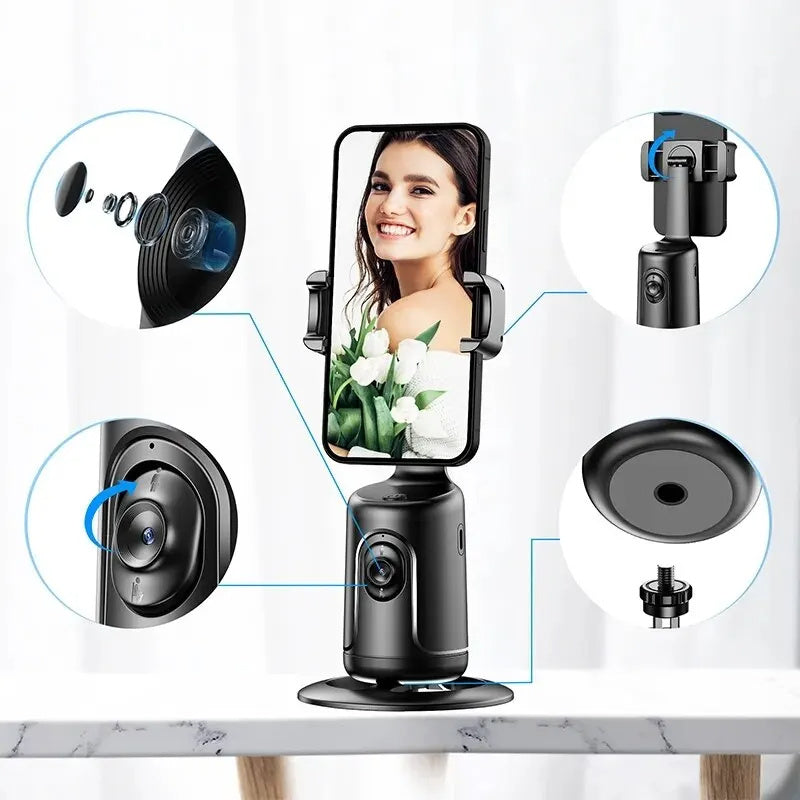 360 Auto Face Tracking Auto Phone Holder For Smartphone Tripod